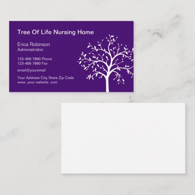 Nursing Home Modern Senior Care Business Card (Front/Back)
