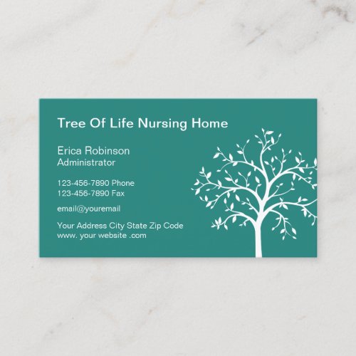 Nursing Home Senior Care Business Card