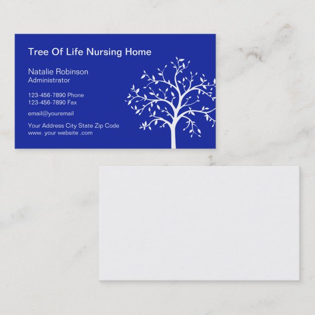 Nursing Home Senior Care Business Card Template (Front/Back)