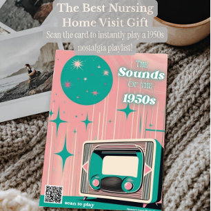 Nursing Home Visit Gift   1950s Retro Music Therap Card