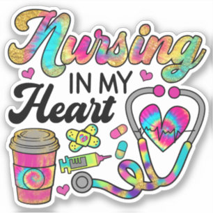 Nursing in My Heart Rainbow Nurse Sticker