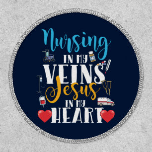 Nursing in My Veins Christian RN Nurse Patch