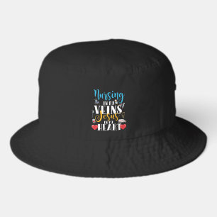 Nursing in My Veins RN Nurse Christian Bucket Hat