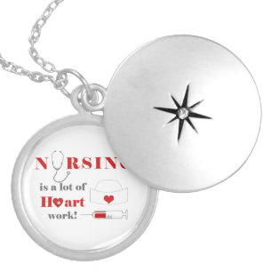 Nursing is a lot of heartwork locket necklace