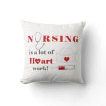 Nursing is a lot of heartwork throw pillow