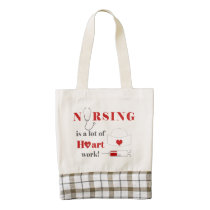Nursing is a lot of heartwork zazzle HEART tote bag