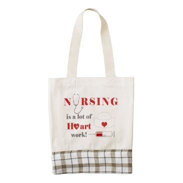 Nursing is a lot of heartwork zazzle HEART tote bag