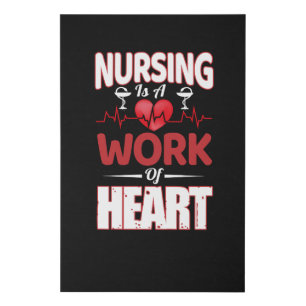 Nursing is a work of heart- nurse appreciation faux canvas print