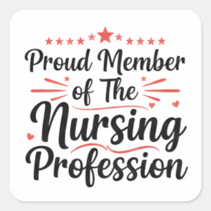 Nursing is a Work of Heart Ornate Decorative Square Sticker