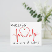 Nursing is a Work of Heart Postcard (Standing Front)