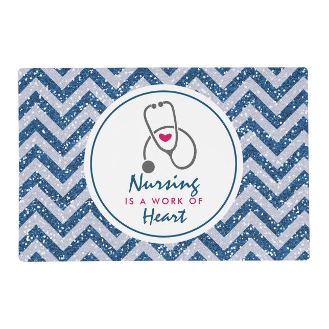 Nursing is a work of Heart Saying w/ Stethoscope Placemat (Front)