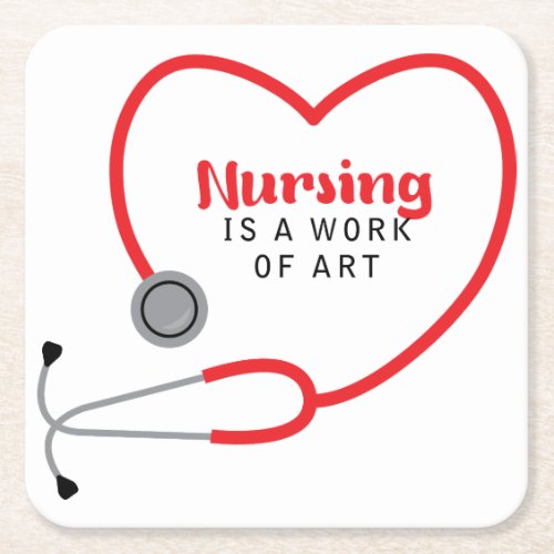 Nursing Is Art Square Paper Coaster