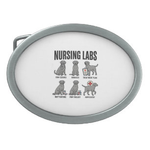 Nursing Labs Dog Medical Pun Vector Shirt Design_1 Belt Buckle