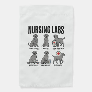 Nursing Labs Dog Medical Pun Vector Shirt Design_1 Garden Flag