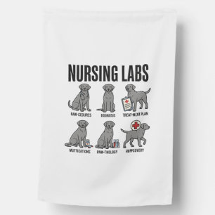 Nursing Labs Dog Medical Pun Vector Shirt Design_1 House Flag
