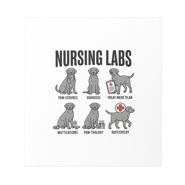 Nursing Labs Dog Medical Pun Vector Shirt Design_1 Notepad (Front)