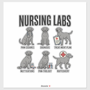 Nursing Labs Dog Medical Pun Vector Shirt Design_1 Sticker