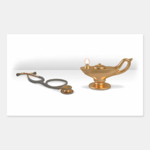 Nursing Lamp And Stethoscope Rectangular Sticker