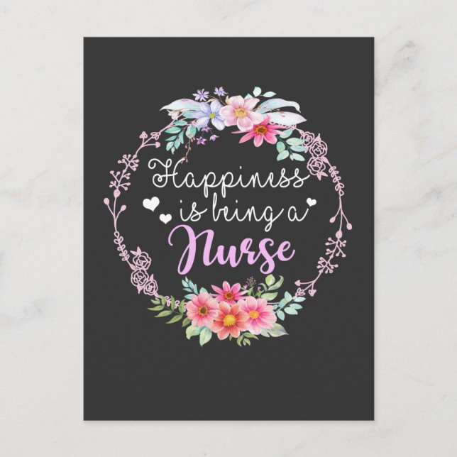 Nursing Life | Happiness Is Being A Nurse Postcard (Front)