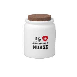 Nursing Life My Heart Belongs Nurse Candy Jar