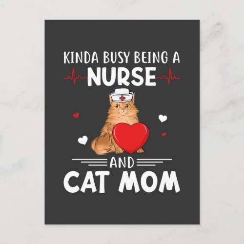 Nursing Life  Nurse And Cat Mom Invitation Postcard