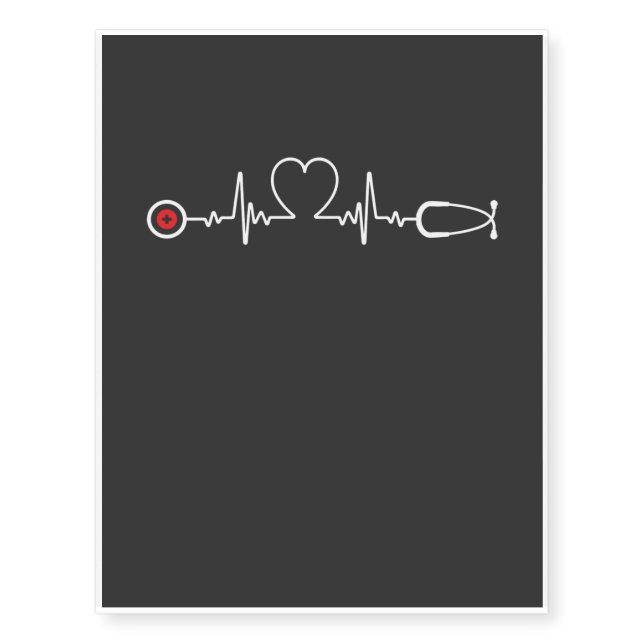 Nursing Life | Nurse Heartbeat Temporary Tattoos (Front)