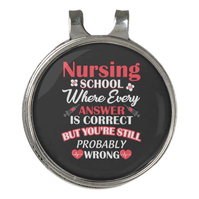 Nursing Life | Nursing School Student Golf Hat Clip (Front)
