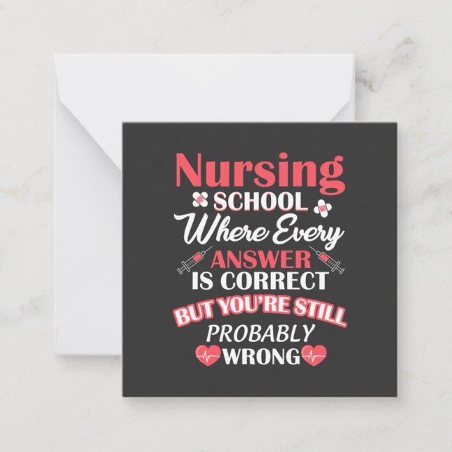 Nursing Life | Nursing School Student Note Card (Front)