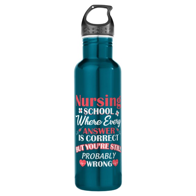 Nursing Life | Nursing School Student Stainless Steel Water Bottle (Front)