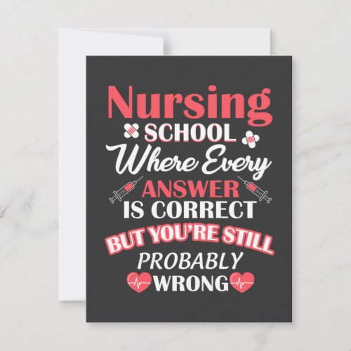 Nursing Life  Nursing School Student Thank You Card