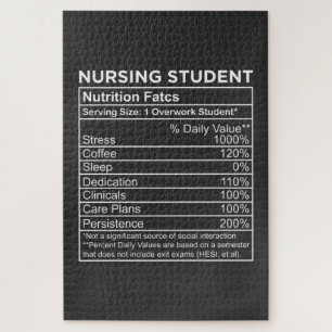 Nursing Life Nursing Student Nutrition Facts Jigsaw Puzzle