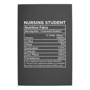 Nursing Life   Nursing Student Nutrition Facts Metal Print