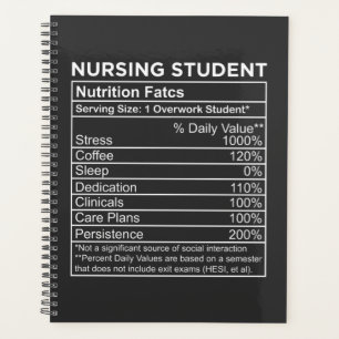 Nursing Life Nursing Student Nutrition Facts Planner