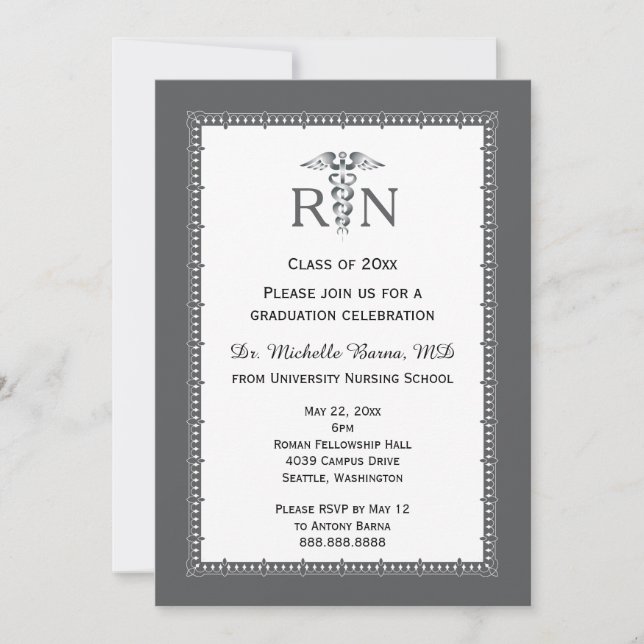 Nursing Medical School Graduation Announcements (Front)