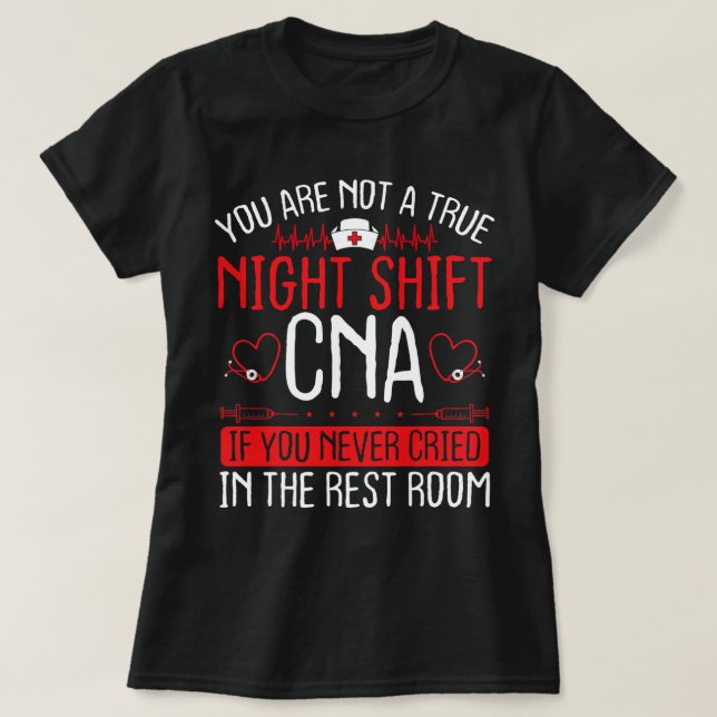 Nursing Night Shift CNA Essentials Funny Nursing A T-Shirt (Design Front)