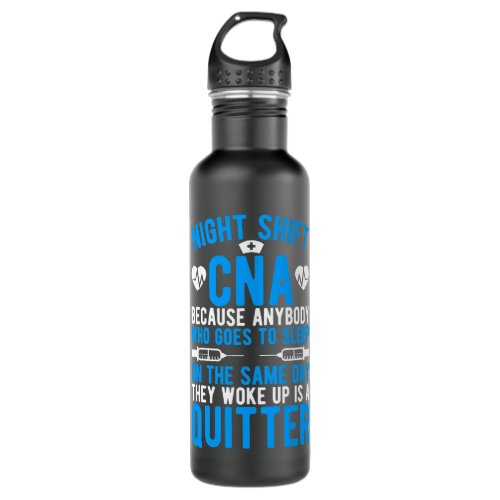 Nursing Night Shift CNA Proud Certified Nursing As Stainless Steel Water Bottle