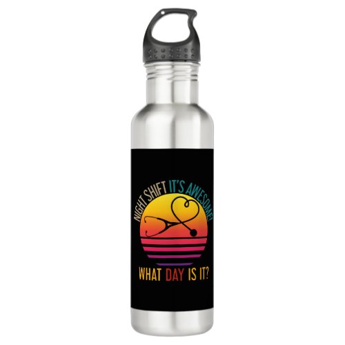 Nursing Night Shift Funny Quote Nurse Stainless Steel Water Bottle