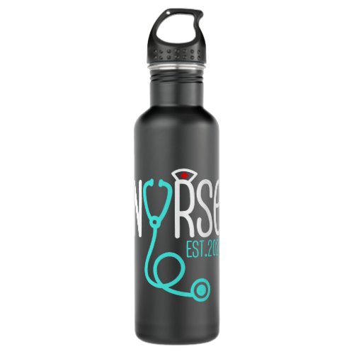 Nursing Nurse Est RN Nursing School Graduation Nur Stainless Steel Water Bottle