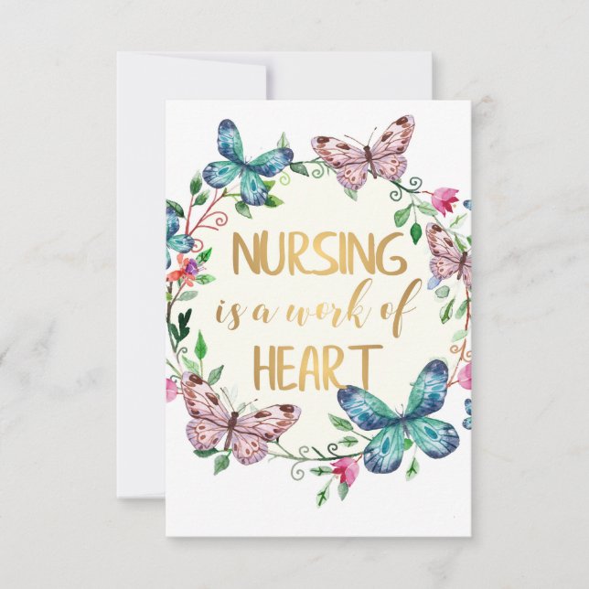 Nursing Nurse Thank You Appreciation Gift Quote Card (Front)