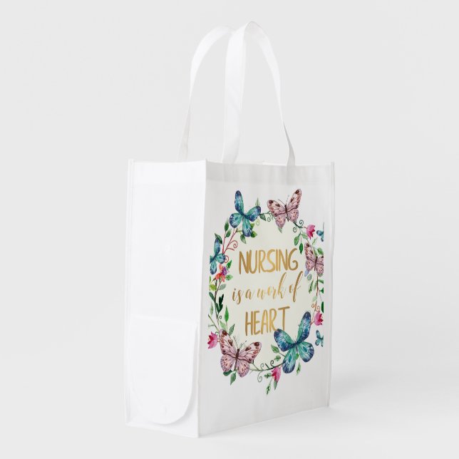 Nursing Nurse Thank You Appreciation Gift Quote Grocery Bag (Front Side)