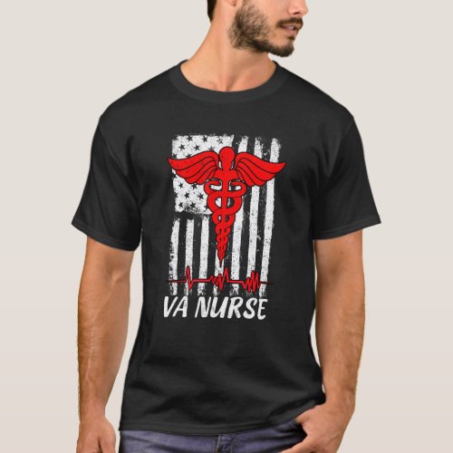 Nursing Patriot Usa Nurse American Flag Va Nurse 4 T_Shirt