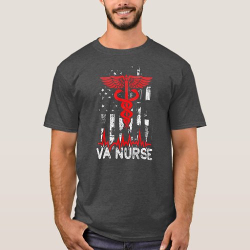 Nursing Patriot USA Nurse American Flag VA Nurse T_Shirt