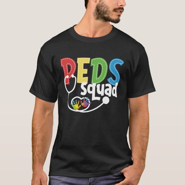 Nursing Pediatrician Squads PEDS Nurses T-Shirt (Front)