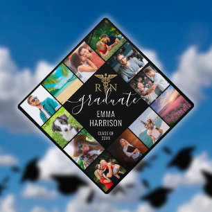 Nursing Photo Collage Personalized Graduate Name  Graduation Cap Topper