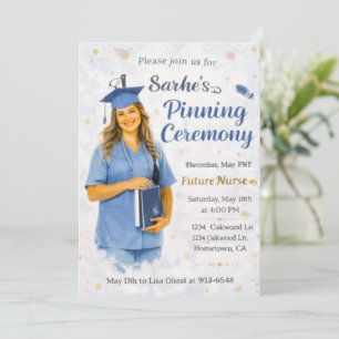 Nursing Pinning Ceremony Invitation Card Elegant