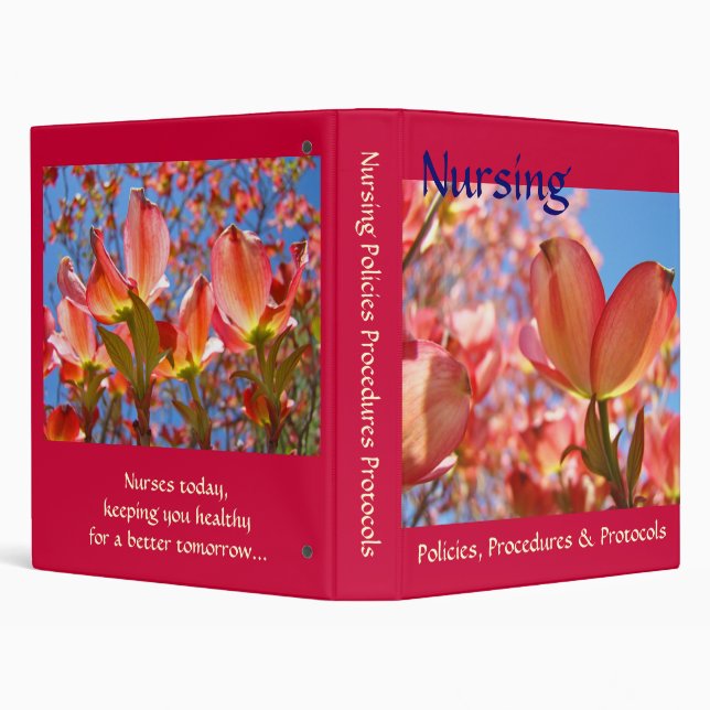 Nursing Policies Procedures Protocols Pink Dogwood Binder (Background)