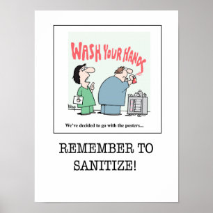 Nursing Poster B - Remember to Sanitize!