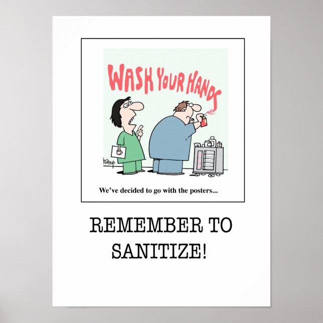 Nursing Poster B - Remember to Sanitize! (Front)