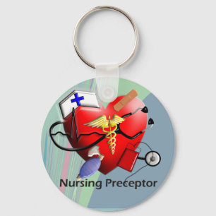 Nursing Preceptor Heart ARt Gifts Keychain