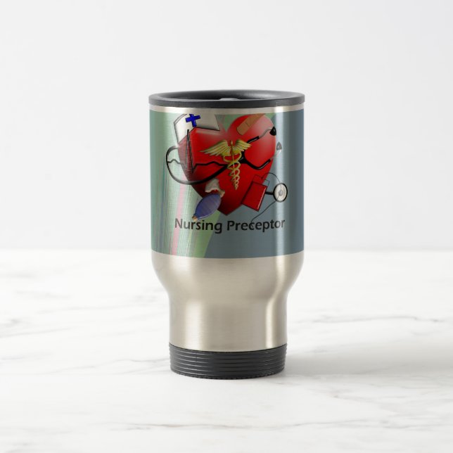 Nursing Preceptor Heart ARt Gifts Travel Mug (Center)